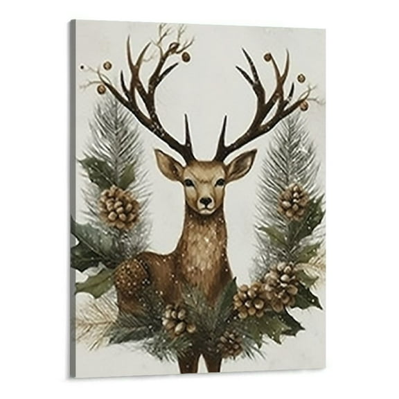 Creowell Christmas Wall Art, 16x20 Inch Framed Wall Art with Christmas Prints for Living Room Bedroom as Christmas Decorations or Gifts