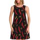 thumbnail image 1 of Balery Hot Chili Vestidos de verano para mujer con estampado: vestido holgado sin mangas, vestido playero informal y cómodo para días calurosos., 1 of 7