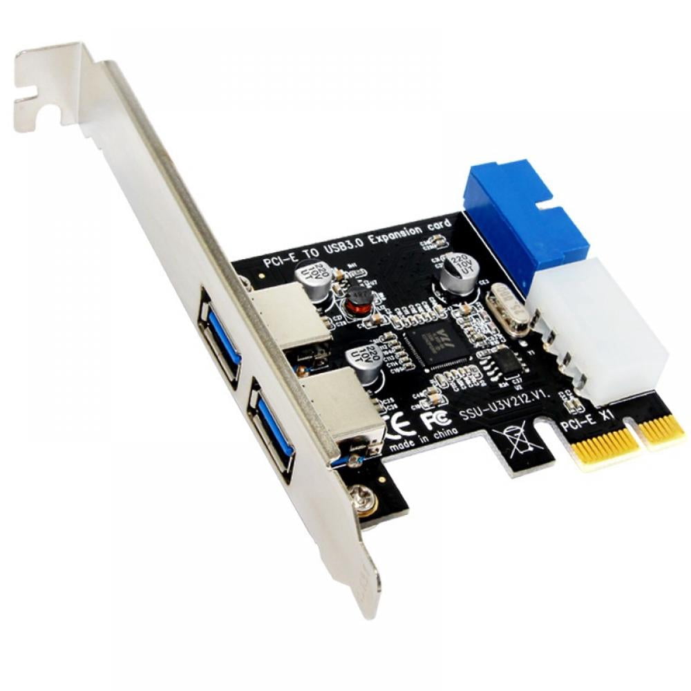 Oelect 2 Port Superspeed Usb 3 0 Pci E Express Expansion Card With 10v 4 Pin Power Connector Walmart Com