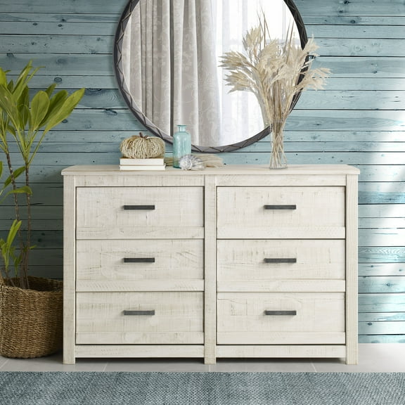 Camaflexi Carmel 6 Drawer Dresser, Antique White