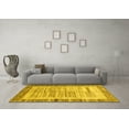 thumbnail image 3 of Ahgly Company Machine Washable Indoor Round Abstract Yellow Contemporary Area Rugs, 7' Round, 3 of 4
