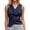 C-Dark Blue231, variant on Silk Satin Tank Tops For Women Sleeveless V Neck Button Front Slim Fit Cami Shirts Business Work Wear For Office Lady Soft Top
