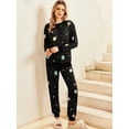 thumbnail image 2 of Ekouaer Pajamas Set Long Sleeve Joggers Pjs Fall 2 Piece Lounge Outfits Jogger Pajama for Women Set, 2 of 6