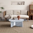 thumbnail image 3 of Lisonu Modern Round Coffee Table, 31.5" Minimalist MDF Cocktail Table for Living Room, Nordic Style Center Table, Easy Assembly, White, 3 of 26