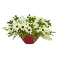 thumbnail image 3 of Nearly Natural Daisy Artificial Arrangement in White Vase, 3 of 3