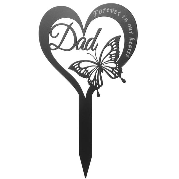 STOBOK grave markers stake Cemetery Heart Shaped Memorial Stake Members Garden 1Set