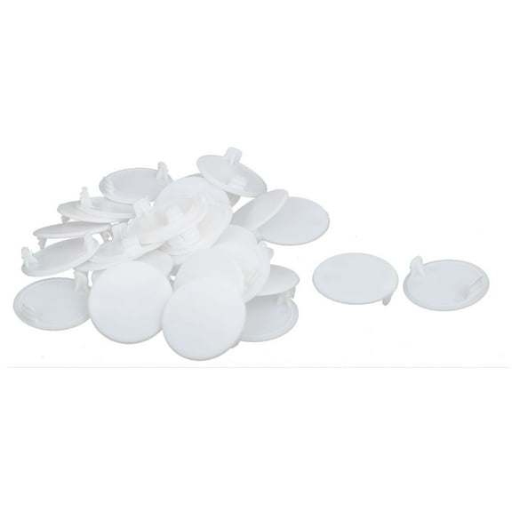 Unique Bargains 38mm 1.5 inch Dia Plastic Round Head Hole Plugs Dust Proof Cap Cover White 30Pcs