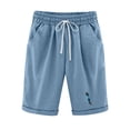 thumbnail image 2 of Pantalons pour Femmes Capris à Imprimé Plume à la Mode Shorts à Cordon Bleu m, 2 of 6