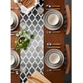 thumbnail image 5 of Morocco Black Burlap Cotton Table Runner 13x72 Inches Long, Ombre Grey White Plaid Lattice Geometric Farmhouse Table Runners, Outdoor Dining Tablecloths Decor for Baby Shower/Party/Wedding, 5 of 6