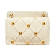 thumbnail image 3 of Valentino Garavani Roman Stud Large Shoulder Bag Ivory Knit Cashmere, 3 of 6