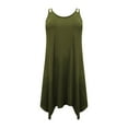 thumbnail image 6 of UPPADA Plus Size Summer Dress for Women Soft Spaghetti Strap Sleeveless Sundress Summer Midi Dress Hawaiian Bohemian Beach Cover up Dress Solid Casual Dress Army Green,XXXL, 6 of 7