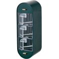 thumbnail image 1 of Organizador de especias de pared, sin perforaciones, caja de almacenamiento de condimentos con múltiples rejillas (verde oscuro), 1 of 6