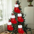 thumbnail image 3 of Christmas Decorations Set Christmas Stockings with Initials Knitted Hosiery Wool Hosiery Embroidered Letter Children's Candy Gift Bag Christmas Stocking Gift Bag Christmas Hanging Stockings, 3 of 9