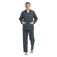 thumbnail image 3 of GLOBAL Men 100% Cotton Pajama Set For Men Lightweight Soft Nightwear Long Sleeves PJS With Pockets, 3 of 5