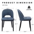 thumbnail image 2 of Wooden Dining Chairs Set of 2, Modern Fabric Upholstered Dining Room Chair Kitchen Chairs, Farmhouse Dinner Chair for Kitchen Dining Room, Blue-Hollowed, 2 of 8