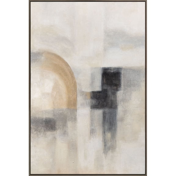 YS-Art Ghostly Light Original Hand Painted 3D Textured Wall Art Gray Frame Modern Wall Art 48x32 in