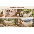 thumbnail image 5 of Boho Hammock Patio Hammock Vintage Tassle Hammocks Soft Cotton Canvas Fabric Suitable for 2 Adults, 5 of 9