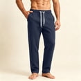 thumbnail image 3 of Athletic Sweatpants for Men Straight Leg Drawstring Lightweight Joggers Elastic Waist Open Bottom Pants with Pockets Fall Fashion Sweatpant Plus Size, 3 of 6