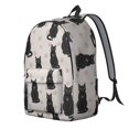 thumbnail image 2 of Black Cat and Paw Print Beige Pattern Backpack for School, Cute School Bag with Adjustable Shoulder Straps and Padded Back, 15.7"x11.8"x5.5", 2 of 5
