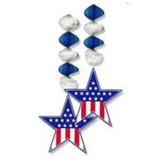 Patriotic American Flag Star Streamers Hangers Danglers Decoration 2 Pack