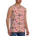 thumbnail image 2 of Fotbe Retro 70s 60s Hippie Flower Men's Camiseta sin Mangas Estampada para Hombres, Playera Casual para Gimnasio, Entrenamiento, Playa-Small, 2 of 7