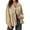 Khaki, variant on WXLWZYWL Jackets for Women Women's Casual Loose Splicing Collar Button Up Outwear Wide Long Sleeve Tops Jackets