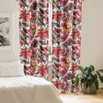 thumbnail image 2 of Ambesonne Floral Curtains, Minimalist Dots Flowers Plot, Pair of 28"x95", Dark Pink and Sage Green, 2 of 5