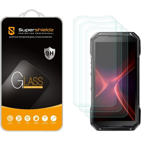 (3 Pack) Supershieldz Designed for Kyocera (DuraForce Pro 3) Tempered Glass Screen Protector, Anti Scratch, Bubble Free