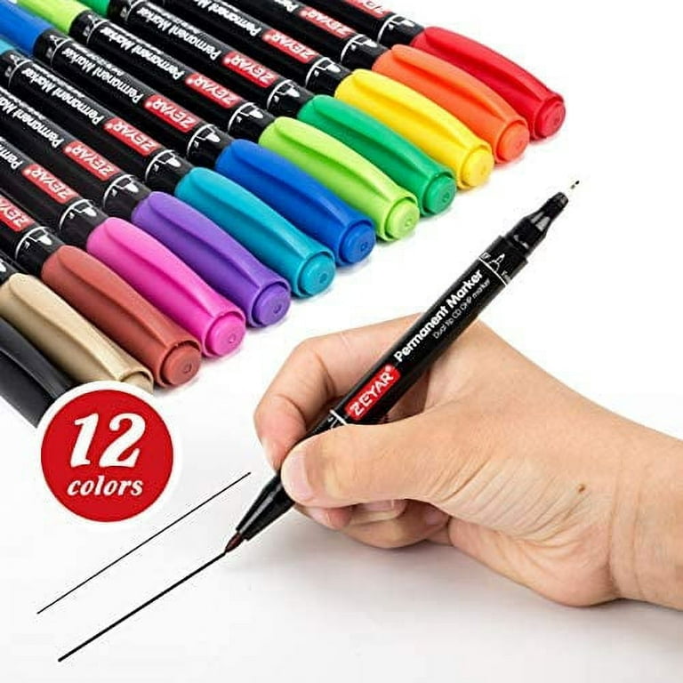 ZEYAR Permanent Oil-Based Paint Markers, Expert of Rock Painting, 8 Colors.  Permanent Ink & Waterproof, Works on Rock, Wood, Glass, Metal, Ceramic and  more (8 Metallic Colors) 