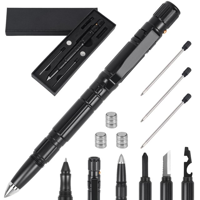 Bolígrafo táctico Regalos Herramienta multifuncional para hombres Papá Esposo Padre Él Las mejores herramientas Regalos para hombres, Padre, Papá, Esposo, Novio, Caja de regalo Feliz Sencillez