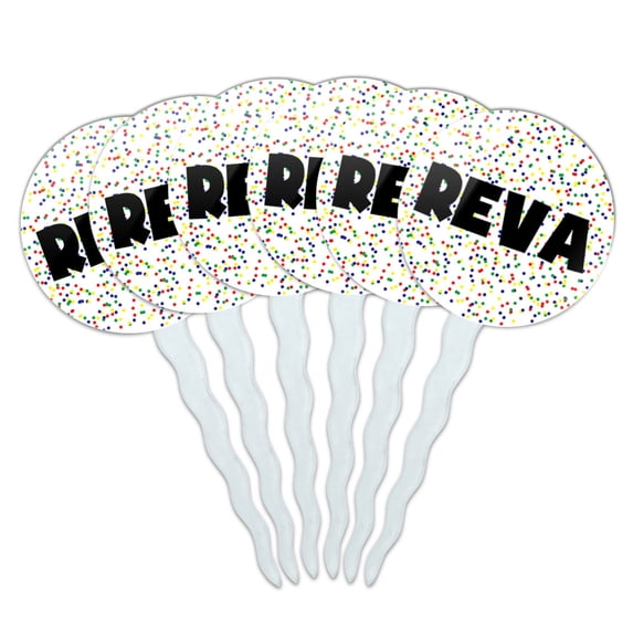 Reva Cupcake Picks Toppers - Set of 6 - Mutlicolored Speckles