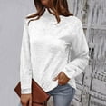 thumbnail image 2 of JGGSPWM Womens Fleece Tops Solid Fuzzy Bottom Blouse Shaerpa Pullover Tunic Crewneck Regular Fit Tshirt Tee Shirts Long Sleeve Tops White XL, 2 of 8