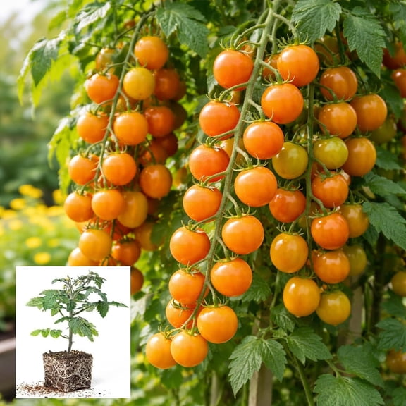Sun Gold Tomato Plants for Growing - Approx 4-6 Inches Tall - Grow Delicious Tomatos (2 Plants)