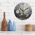 thumbnail image 3 of Daisies on Gray Background Round Wall Clock Silent Battery Operated Home Decor for Living Room Bedroom, 3 of 7