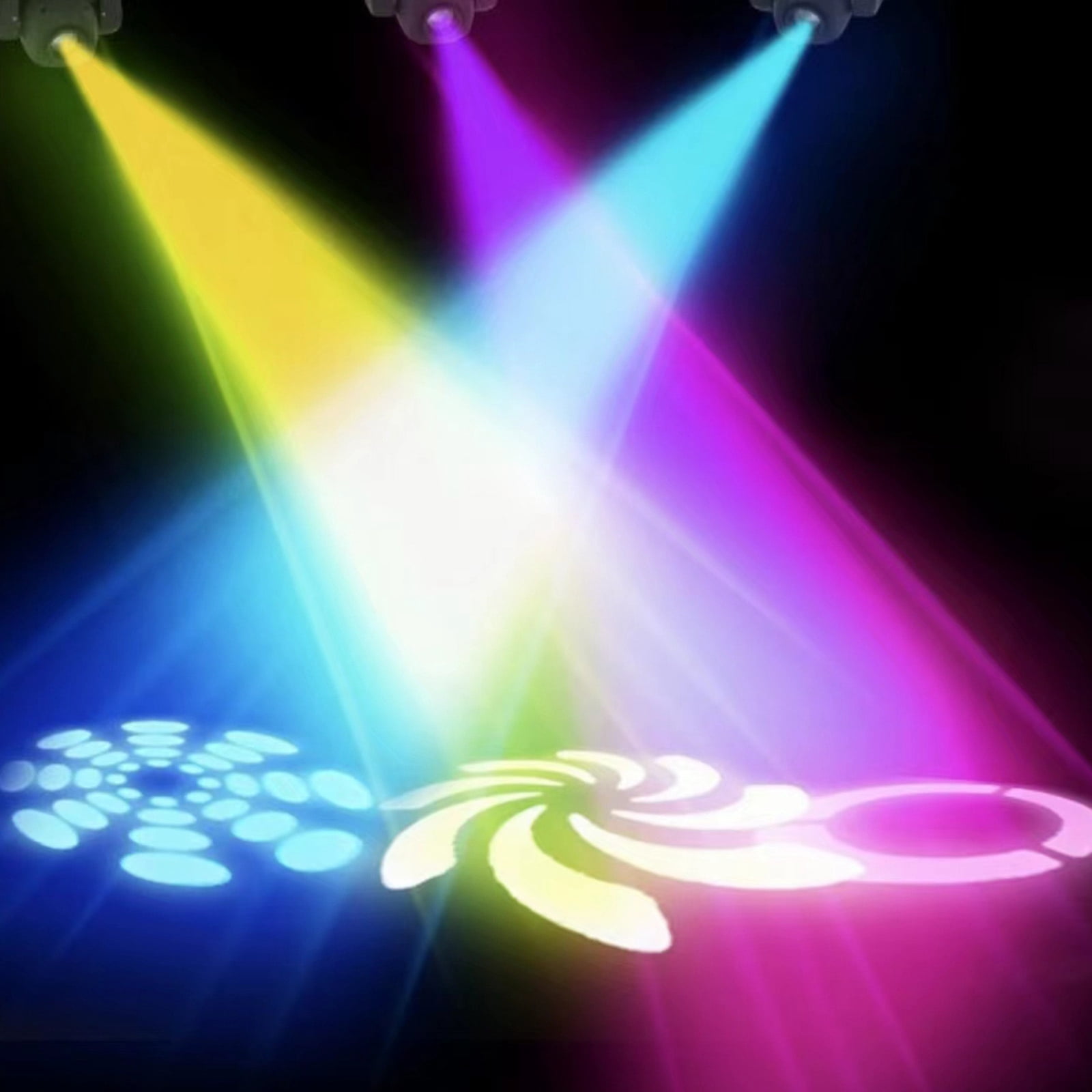 VIPQV  100W LED Stage Lighting with DMX512, Sound Control, 15 Colors and 8 Gobos, Moving Head DJ Lights for Party Bar Wedding, 1 Pack