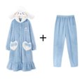 thumbnail image 1 of Sanrio Cinnamoroll Embroidered Pattern Cotton Plush Pajamas Set for Women  Cute Robe  Home Furry Pajamas  2 Pcs, 1 of 1