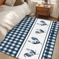 thumbnail image 4 of Area Rug for Living Room, Farmhouse Blue Plaid Non-Slip Indoor Large Carpet for Bedroom/Dining Room, Vintage Country Cock Checkered Washable Low-Profile Rectangle Floor Mat Runner Rugs - 2.7 x 5 Ft, 4 of 8