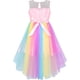 thumbnail image 3 of Vestido de Niña de Flores Unicorn Arcoíris Concurso Princesa Fiesta 4 Años, 3 of 7