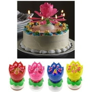 Happy Birthday Musical Flower 14 Wick Rotating Lotus Candle Decor,.02 lb,1