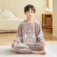 thumbnail image 1 of Ropa para niños, pijamas para niños y niñas, pijamas de felpa con dibujos de dinosaurios para bebés, ropa de dormir cálida de Navidad, ropa de noche para adolescentes de invierno, 1 of 4