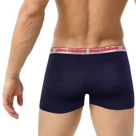

Knosfe Men s Solid Color Patchwork Boxer Briefs Moisture-Wicking Stretch Underwear L