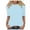 A-Light Blue137, variant on Women Tshirts Tops Summer Round Neck Mid Sleeve Solid Color T Shirts Ladies Trendy Pullovers Basic Slim Fitted T Shirts