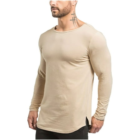 

YWDJ Shapewear for Men To Get in Shape Bodybuilding Sports And Leisure High Stretch Long-sleeved Men Quick-drying Tights Khaki XXL