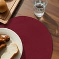 thumbnail image 3 of Pure Red Wine Round 13 Inch Placemats Set of 6, Simple Solid Color HeatResistant Non Slip Place Mats for Dining Table, Wipeable Braided Kitchen Table Mats for Housewarming, 3 of 9