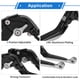 thumbnail image 4 of Palancas de freno y embrague cortas y largas para Yamaha YZF R1 1999-2001, palanca de freno ajustable de motocicleta, aleación de aluminio, mango negro con extremo plateado, 4 of 6