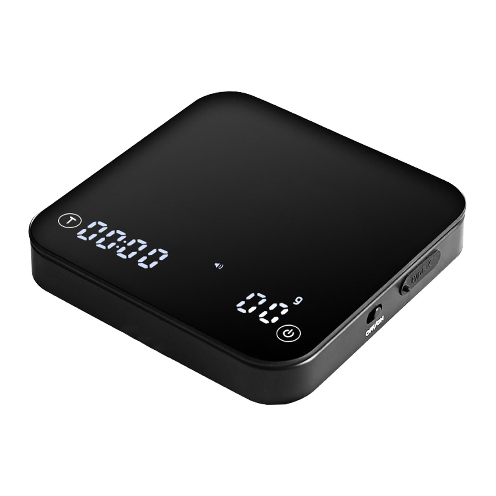 Fiocias Coffee Digital Scale with Timer Precision Professional Rechargeable Kitchen Food Black