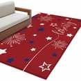 thumbnail image 2 of Rectangle Area Rug 4x6ft, 4th of July White Blue Star on Red Non-Shedding Washable Area Rug, Patriotic Liberty Concept Non Slip Low-Profile Rugs for Living Room, Bedroom Dining Room, 2 of 9