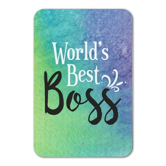 World's Best Boss Home Business Office Sign - Plastic - 6" x 9" (15.3cm x 22.9cm)
