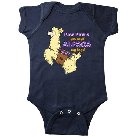 

Inktastic Cute Jumping Alpaca Paw Paw s You Say ALPACA my Bags Gift Baby Boy or Baby Girl Bodysuit