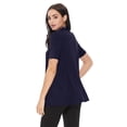 thumbnail image 4 of Women's Short Sleeve Open Front Cardigan Solid Draped Casual Design, 4 of 6